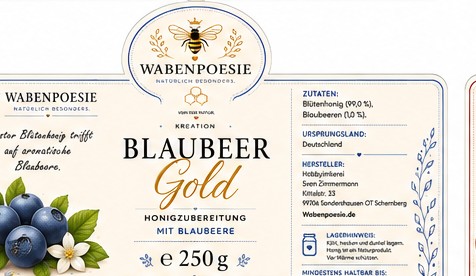 BlaubeerGold WABENPOESIE Etikett