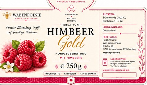 HimbeerGold WABENPOESIE Etikett